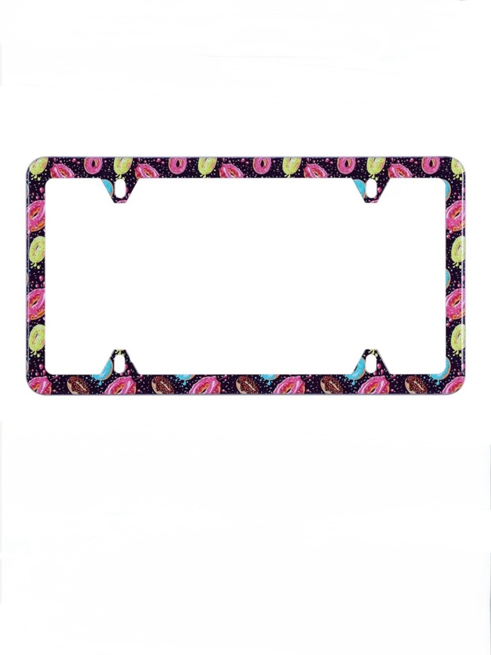 Colorful Donut Pattern License Plate Frame